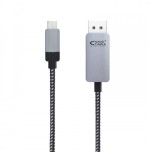 Nanocable 10.15.5002 adaptador de cable de video 1,8 m USB Tipo C DisplayPort Aluminio, Negro