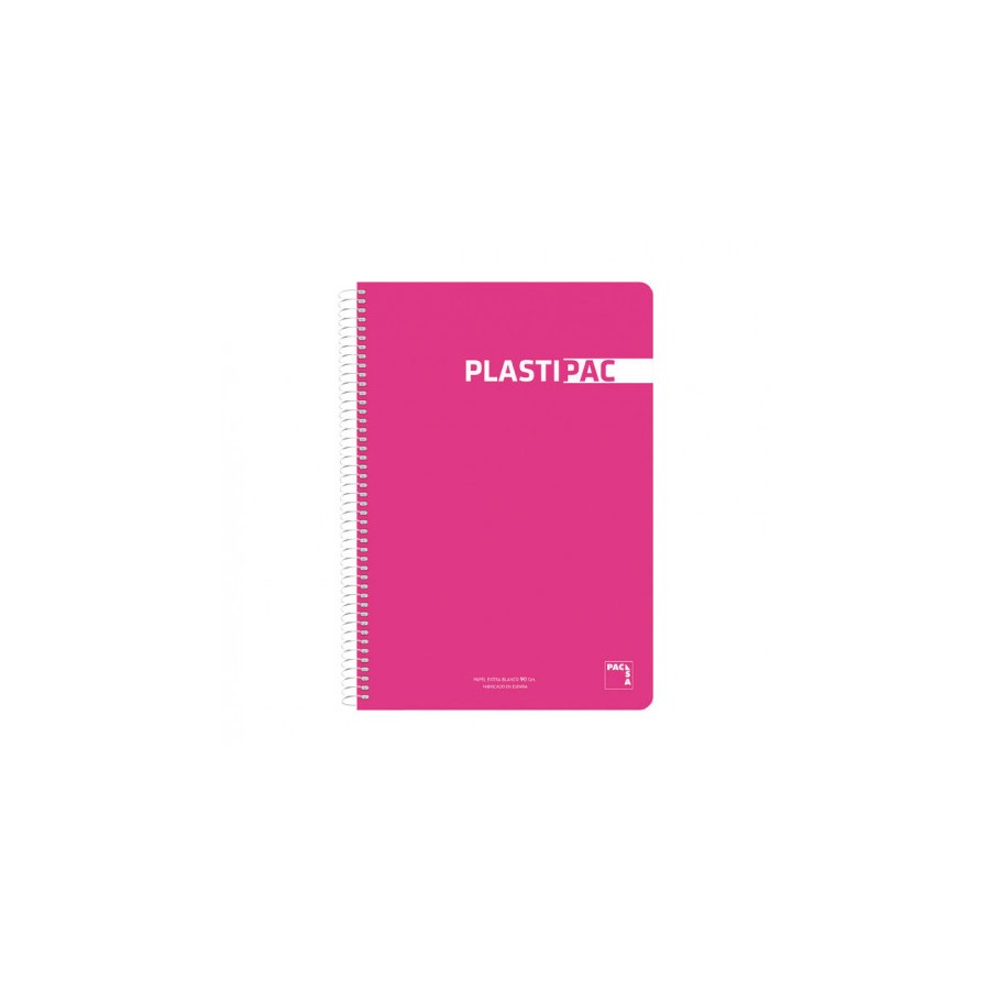 7129-CUADERNO PLASTIPAC 90 GRS. TAPA POLIPROPILENO 4o 80 HOJAS LISO CON MARGEN SURTIDO PACSA 16573