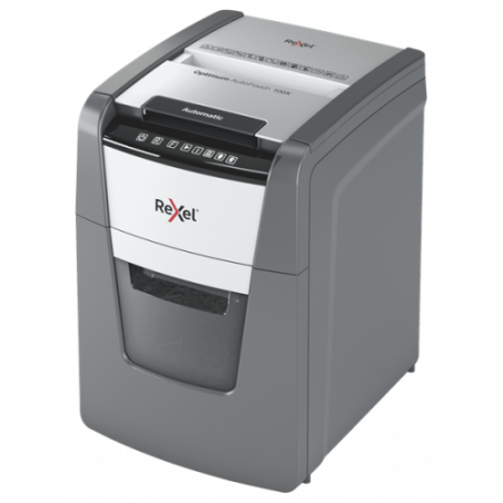 7183-Rexel Optimum AutoFeed+ 100X triturador de papel Corte cruzado 55 dB 22 cm Negro, Gris