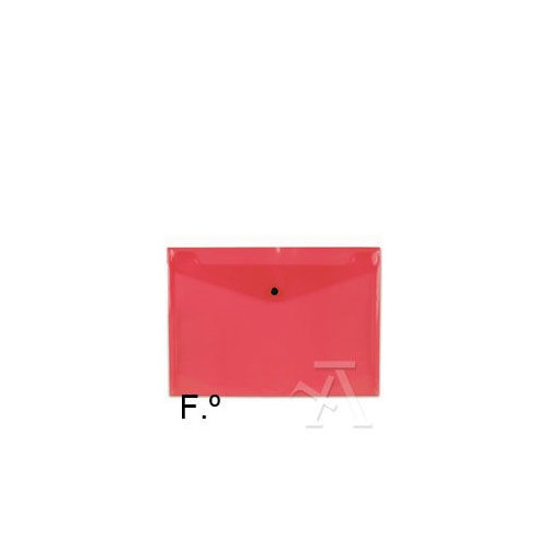 7261-SOBRE POLIPROPILENO FOLIO SOLAPA C/BROCHE PLASTICO ROJO CARCHIVO 342K12
