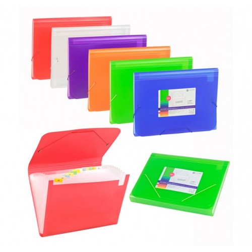 7266-ACORDEON POLIPROPILENO TRASLUCIDO FOLIO 13 DEPARTAMENTOS GOMA VERDE CARCHIVO 1913KF51