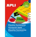 7294-PACK 20 HOJAS (20UD.)ETIQUETAS VERDE FLUORESCENTE PERMANENTES 210,0 X 297,0 MM APLI 2881
