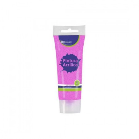 7343-BOTE PINTURA ACRILICA 75 ML ROSA CON GLITTER BISMARK 328671