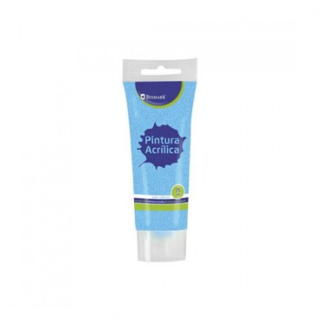 7346-BOTE PINTURA ACRILICA 75 ML AZUL CON GLITTER BISMARK 328674