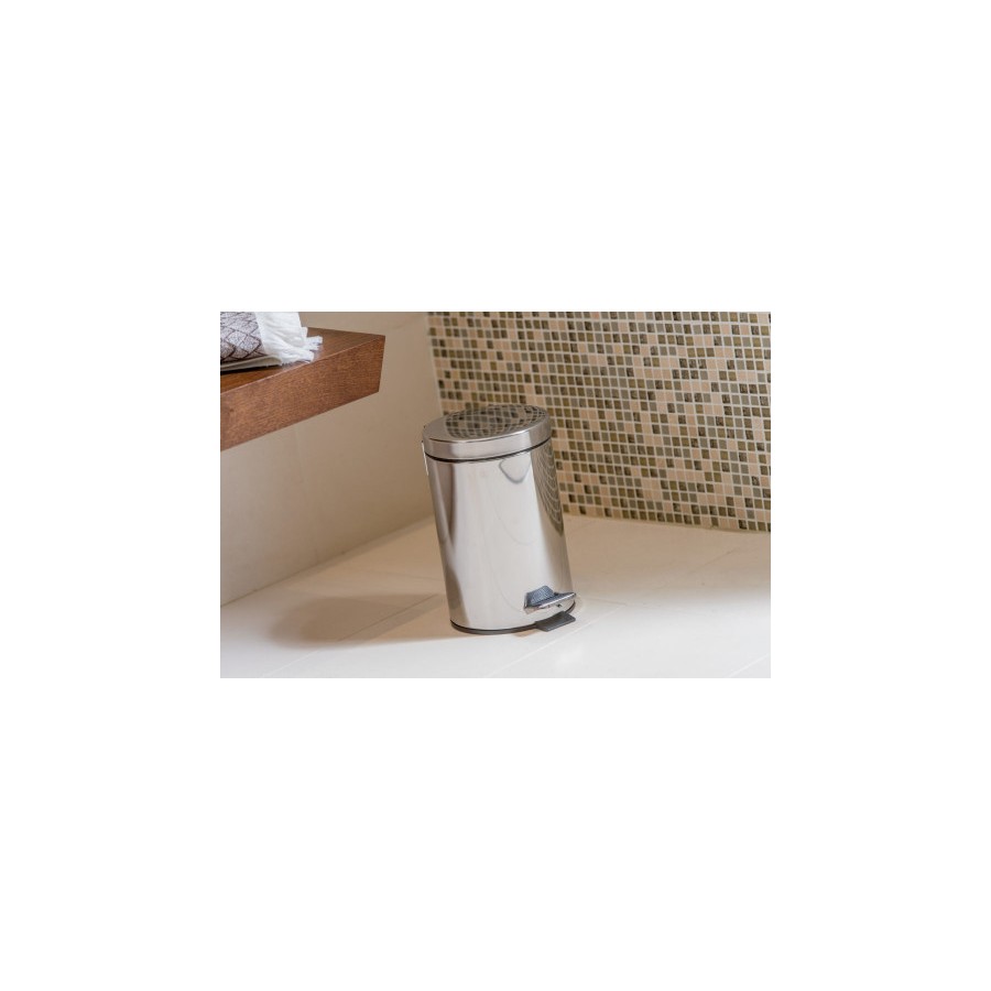 7483-PAPELERA ACERO CON PEDAL 12L PULL IMPORT DP412