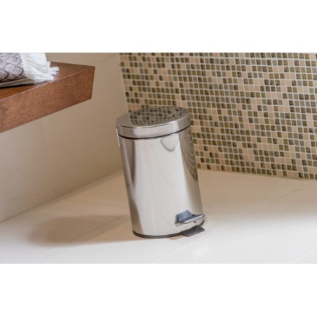 7483-PAPELERA ACERO CON PEDAL 12L PULL IMPORT DP412