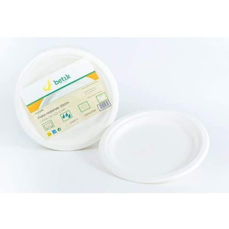 7487-PAQUETE 50 PLATOS REDONDOS CANA DE AZUCAR 17CM BETIK CU469