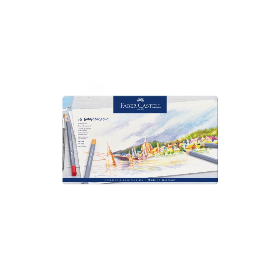 7540-ESTUCHE DE METAL CON 36 LAPICES DE COLORES ACUARELABLES GOLDFABER. FABER CASTELL 114636