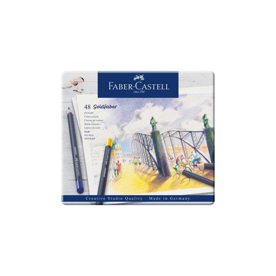 7550-ESTUCHE DE METAL CON 48 LAPICES DE COLORES GOLDFABER. FABER CASTELL 114748