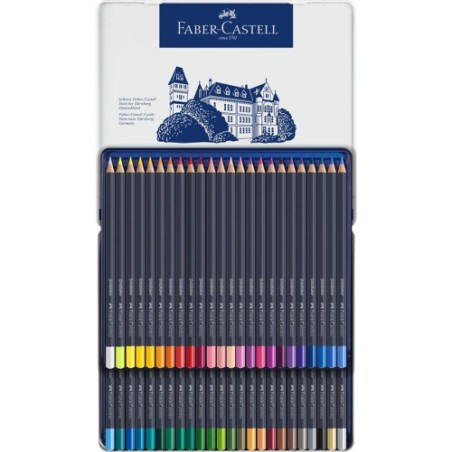 7551-ESTUCHE DE METAL CON 48 LAPICES DE COLORES GOLDFABER. FABER CASTELL 114748