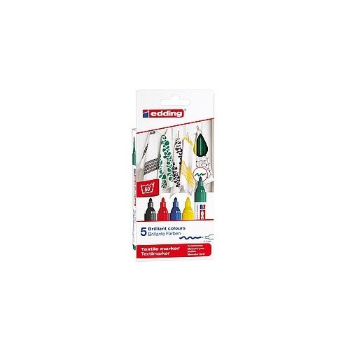7552-PACK 5 MARCADORES PARA TEXTILES. EDDING 4500-5-S