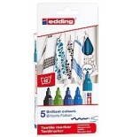 7553-PACK 5 MARCADORES TEXTILES. COLORES FRIOS. EDDING 4500-5-S-099