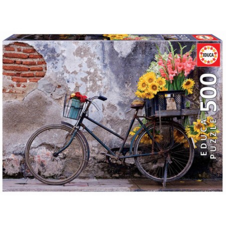 7587-Educa Bicycle with flowers Puzzle rompecabezas 500 pieza(s)