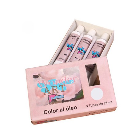 7629-CAJA 3 TUBOS 21ML. OLEO No.02 BLANCO ZINC TITANIUM WONDER ART BY PRYSE 6250002