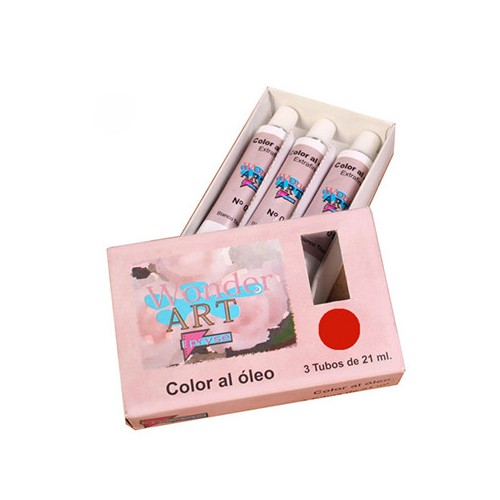 7633-CAJA 3 TUBOS 21ML. OLEO No.16 ROJO CARMESI WONDER ART BY PRYSE 6250016