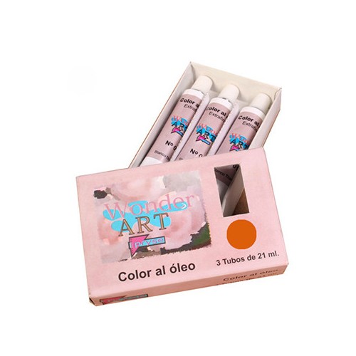 7636-CAJA 3 TUBOS 21ML. OLEO No.19 ROJO CADMIUM MEDIO WONDER ART BY PRYSE 6250019