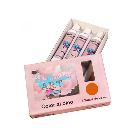 7636-CAJA 3 TUBOS 21ML. OLEO No.19 ROJO CADMIUM MEDIO WONDER ART BY PRYSE 6250019