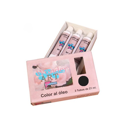 7650-CAJA 3 TUBOS 21ML. OLEO No.66 NEGRO MARFIL WONDER ART BY PRYSE 6250066