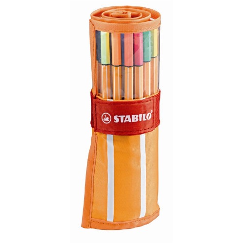 772-ESTUCHE 30 ROTULADORES PUNTA FINA 0,4MM. POINT 88 COLORES NEON STABILO 8830-2