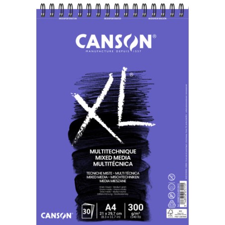 7742-Canson XL Mix Media Bloc de hojas de papel para bellas artes 30 hojas