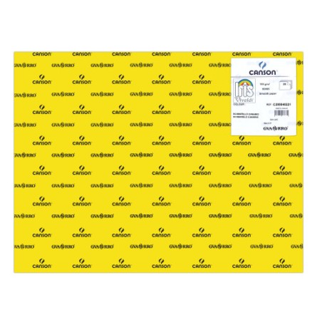 7761-PACK 25 HOJAS CARTULINA IRIS 50X65185G AMARILLO CANARIO CANSON C200040221