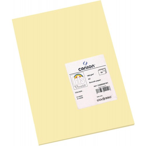7765-PACK 50 HOJAS CARTULINA IRIS A3 185G CREMA CANSON C200040181