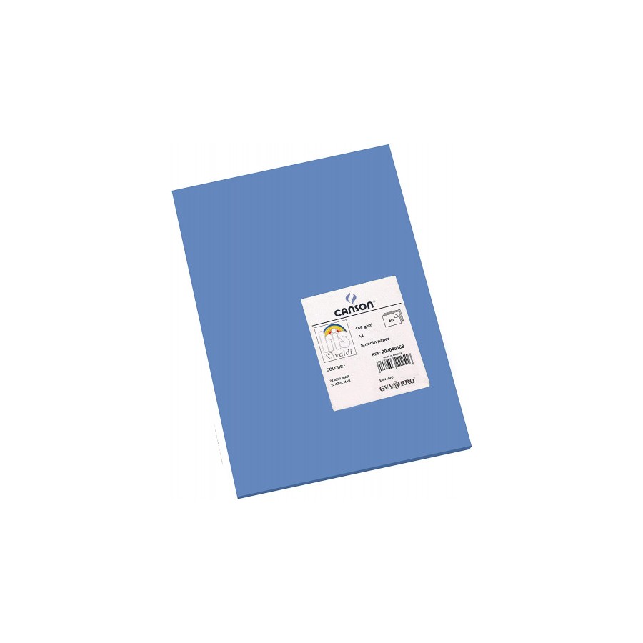 7771-PACK 50 HOJAS CARTULINA IRIS A4 185G AZUL MAR CANSON C200040168