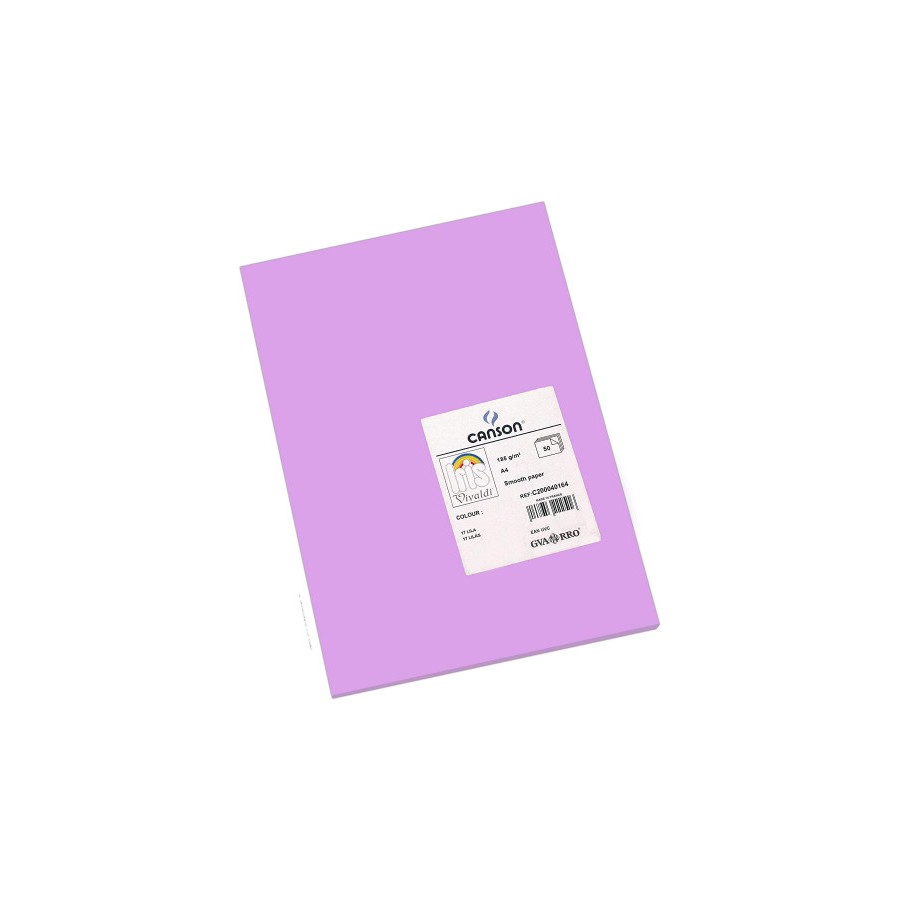 7775-PACK 50 HOJAS CARTULINA IRIS A4 185G LILA CANSON C200040164