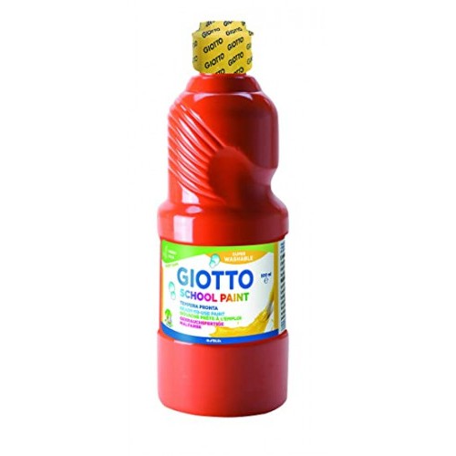 7786-Giotto Tempera Escolar 500 ml Botella Rojo
