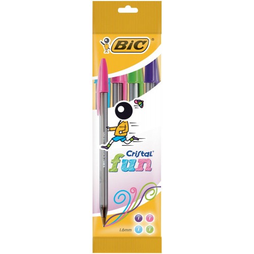 7790-BLISTER 4 BOLIGRAFO CRISTAL FUN PUNTA 1,6 MM. COLORES SURTIDOS BIC 8957921