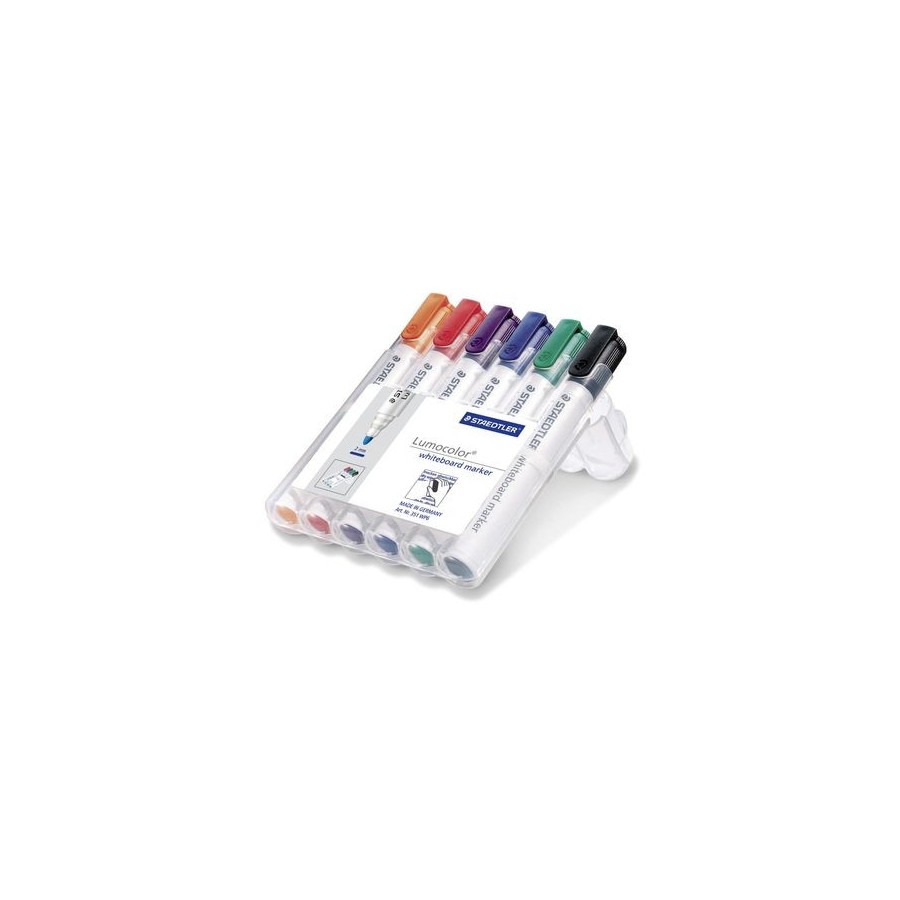 7865-ESTUCHE 6 PZAS LUMOCOLOR WHITEBOARD MARKER 351, SURT. STAEDTLER 351 WP6