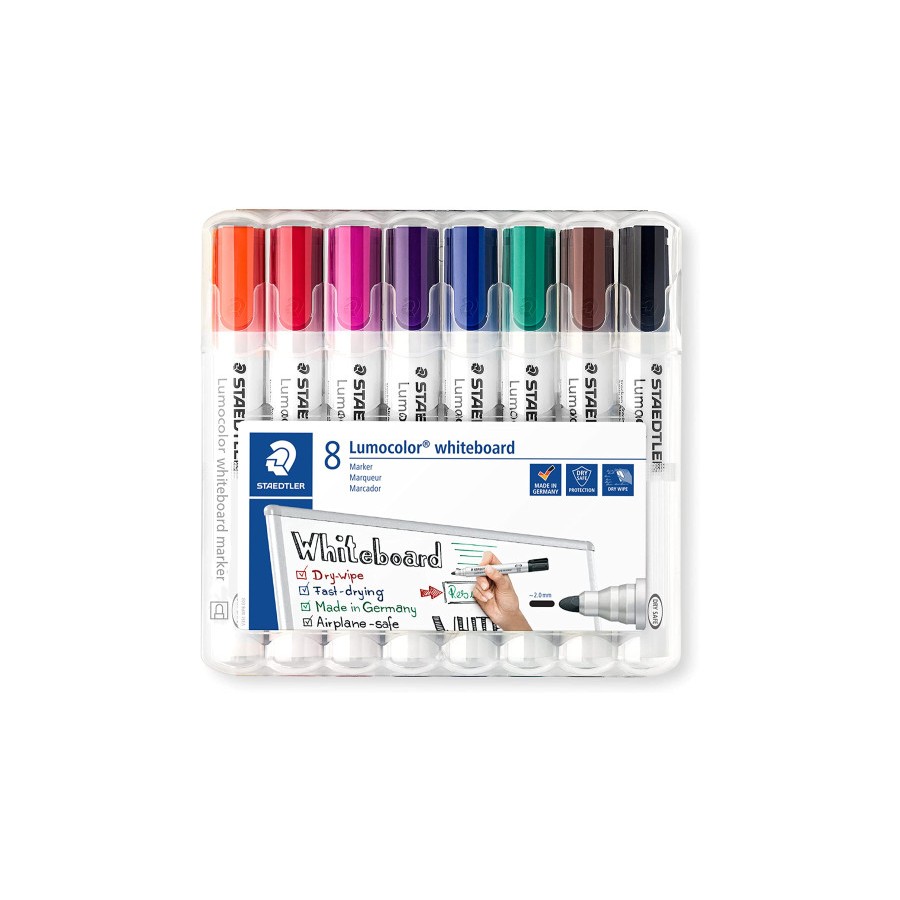 7867-ESTUCHE 8 PZAS LUMOCOLOR WHITEBOARD MARKER 351, SURT. STAEDTLER 351 WP8