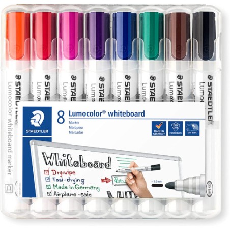 7867-ESTUCHE 8 PZAS LUMOCOLOR WHITEBOARD MARKER 351, SURT. STAEDTLER 351 WP8