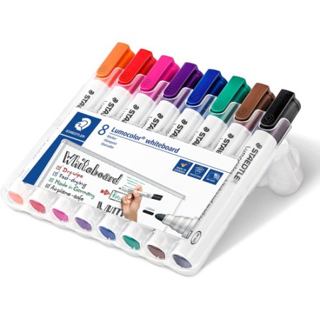 7868-ESTUCHE 8 PZAS LUMOCOLOR WHITEBOARD MARKER 351, SURT. STAEDTLER 351 WP8
