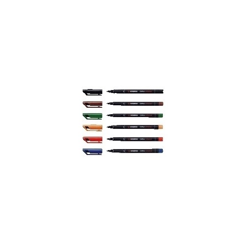 795-ESTUCHE 6 MARCADORES PERMANENTE P.SUPERFINA SURTIDO OHPEN UNIVERSAL 0,4MM. STABILO 841/6