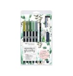 KIT WATERCOLORING SET GREENERY (1X ABT-098,228,249,312, N52 WS-EFL01 MONO-100-H EN-DC WB-FN-1 P PALETA DE MEZCLAS INSTRUCCIONES)