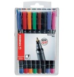 802-ESTUCHE 8 MARCADORES PERMANENTE P.MEDIA SURTIDO OHPEN UNIVERSAL 1MM. STABILO 843/8