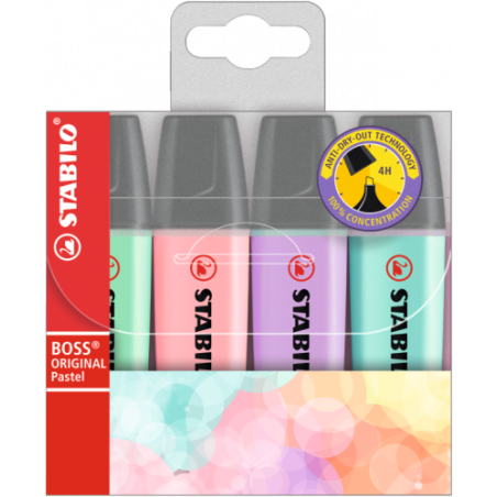 8095-ESTUCHE WALLET 4 BOSS COLORES PASTEL SURTIDOS STABILO 70/4-3