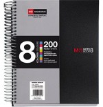 8178-CUADERNO ESPIRAL NB-8 A5 200 HOJAS 5X5MM POLIPROPILENO NEGRO MIQUELRIUS 42007