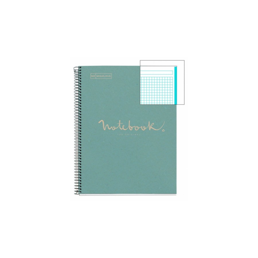 8189-CUADERNO 100% RECICLADO NB-1 A4 80HOJAS ECOAZUL EMOTIONS MIQUELRIUS 6092
