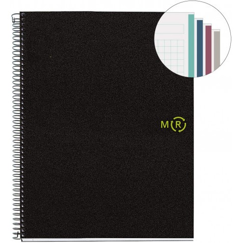 8201-CUADERNO 100% RECICLADO NB-4 A4 120HOJAS TAPAS POLIPROPILENO MIQUELRIUS 6038