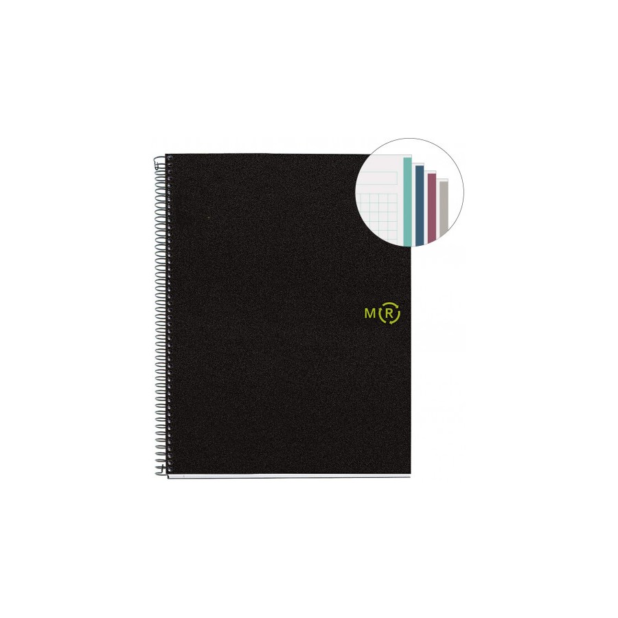 8201-CUADERNO 100% RECICLADO NB-4 A4 120HOJAS TAPAS POLIPROPILENO MIQUELRIUS 6038