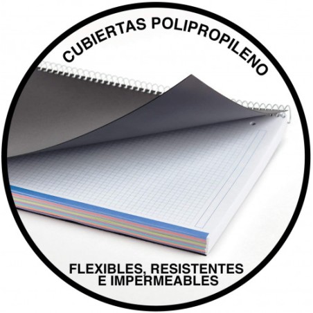 8202-CUADERNO 100% RECICLADO NB-4 A4 120HOJAS TAPAS POLIPROPILENO MIQUELRIUS 6038