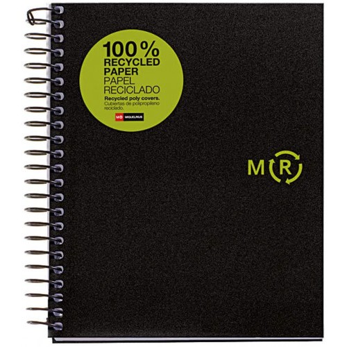 8203-CUADERNO 100% RECICLADO NB-4 A5 120HOJAS TAPAS POLIPROPILENO MIQUELRIUS 6039