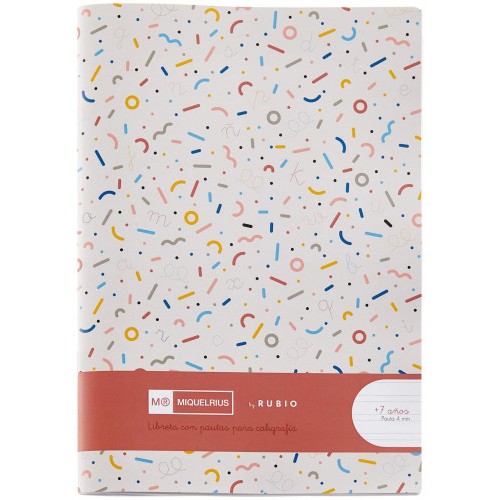8206-CUADERNO GRAPADO 4o 32HOJAS PAUTA 4MM MR CON EJERCICIOS RUBIO MIQUELRIUS 8142