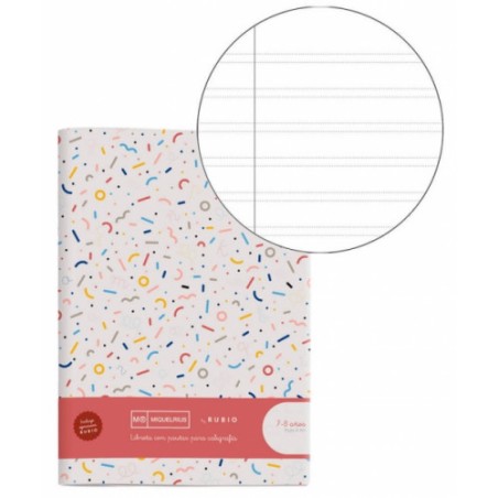 8207-CUADERNO GRAPADO A4 50HOJAS PAUTA 4MM MR CON EJERCICIOS RUBIO MIQUELRIUS 8144