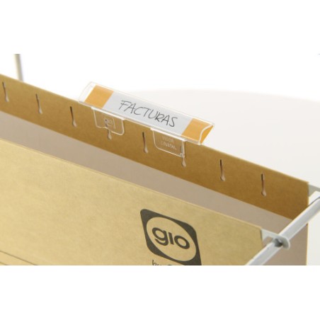 8311-PACK 25 VISORES POLIESTIRENO CRISTAL RIGIDO PARA CARPETAS CO