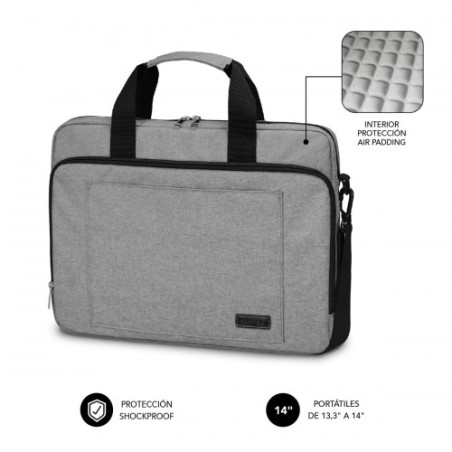 8321-SUBBLIM Maletin Ordenador Air Padding Laptop bag 13,3-14" Grey