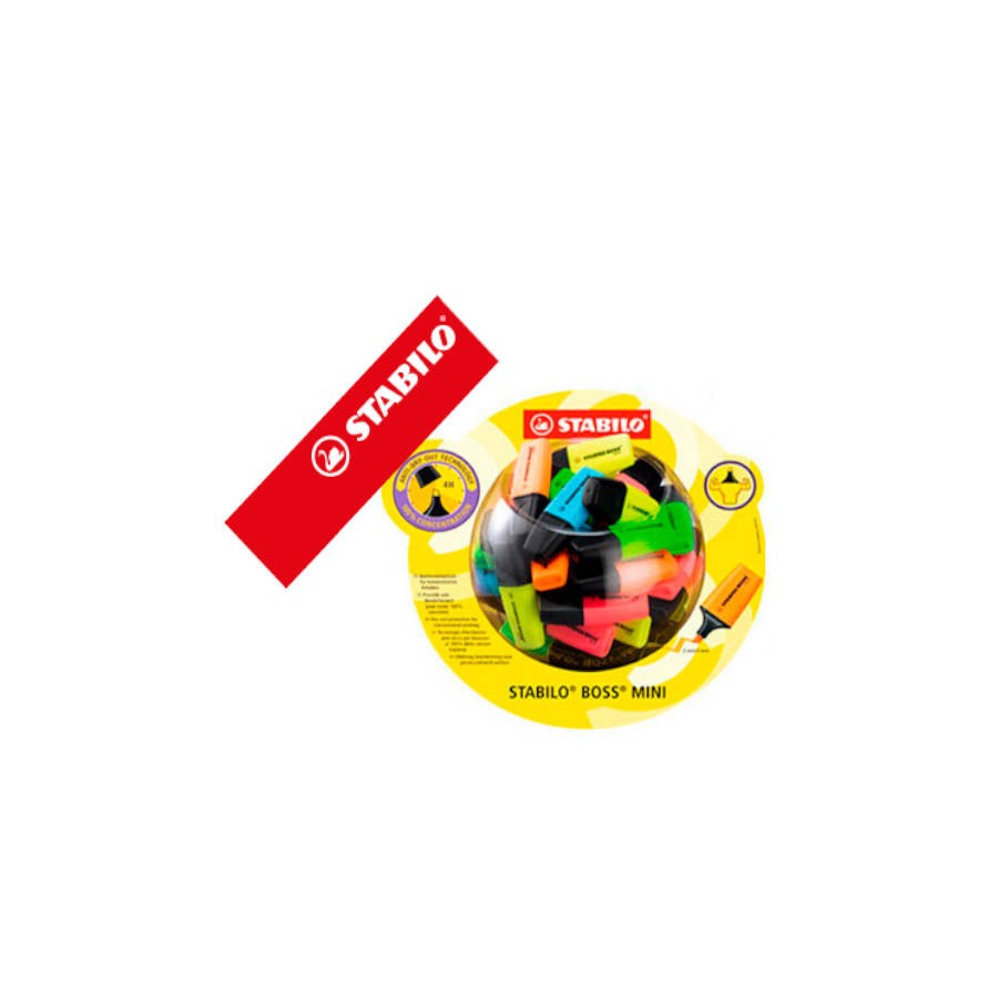 846-EXPOSITOR BOSS MINI MARCADORES FLUORESCENTES 50 UNIDADES TRAZO 2/5MM. STABILO 07/50-1