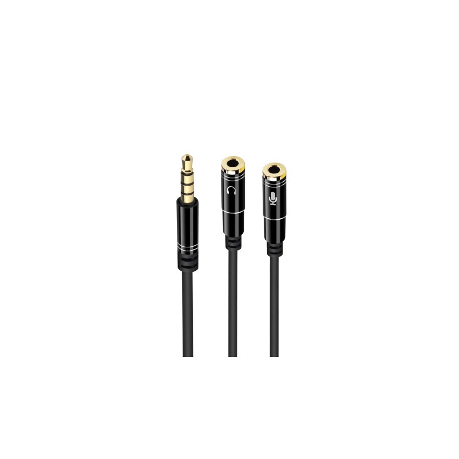 8474-Ewent EC1641 cable de audio 0,3 m 3,5mm 2 x 3.5mm Negro